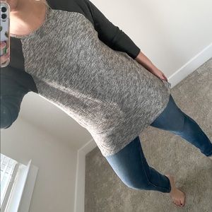 Aerie Gray and Black Long Sleeve Tee